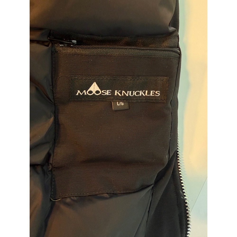 Moose Knuckles Debbie Shearling Trim Bomber Jacket Black L - Picture 9 of 13